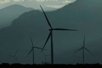 The Spring Valley Wind Farm as seen in the north Spring Valley near Great Basin National Park i ...
