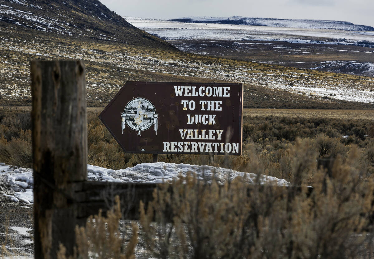 Welcome sign for the Duck Valley Indian Reservation where certain populated areas of their town ...