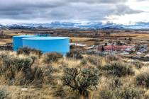 New water towers above the Owyhee Combined School, bottom right, and town is sitting on top of ...