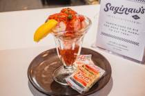 The shrimp cocktail at Saginaw's Delicatessen in Circa in downtown Las Vegas re-creates the ver ...