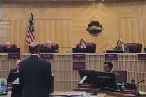 George Garcia speaks before the Henderson City Council. (Mark Credico)