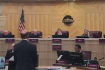 George Garcia speaks before the Henderson City Council. (Mark Credico)