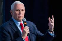 FILE - Former Vice President Mike Pence speaks at the National Review Ideas Summit, March 31, 2 ...