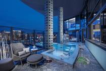 The pool facing the Las Vegas Strip in the Empathy Suite at the Palms Casino Resort. (Palms Cas ...