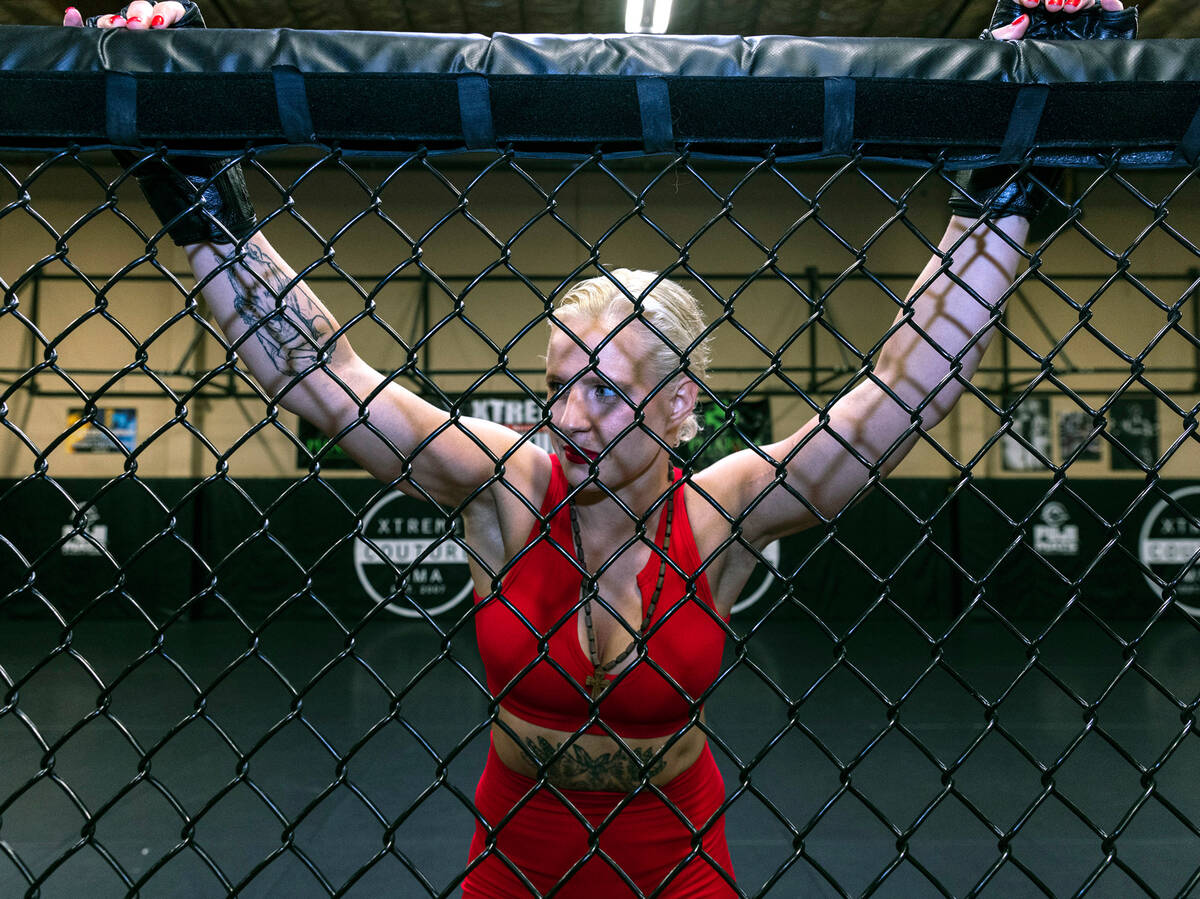 Olena Kolesnyk a Pro MMA fighter from Ukraine, poses for a photo at Xtreme Couture Mixed M ...