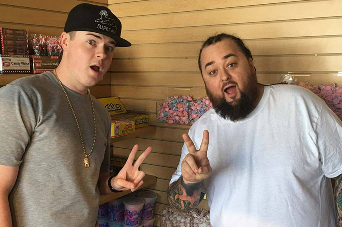 Sage and Austin "Chumlee" Russell are shown at Chumlee's Candy on the Boulevard at Pawn Plaza i ...