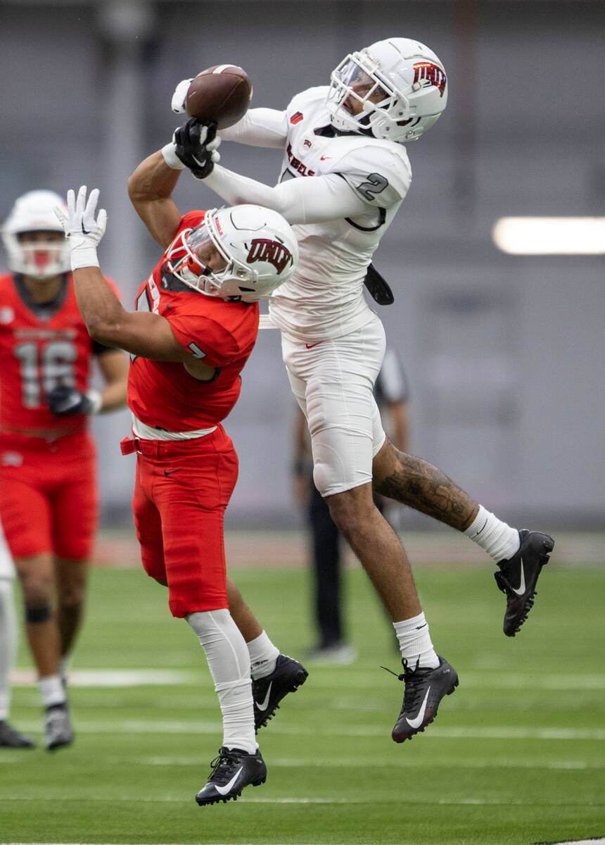 UNLV defensive back Jaxen Turner (2) defends a pass intended for wide receiver Jacob De Jesus ( ...
