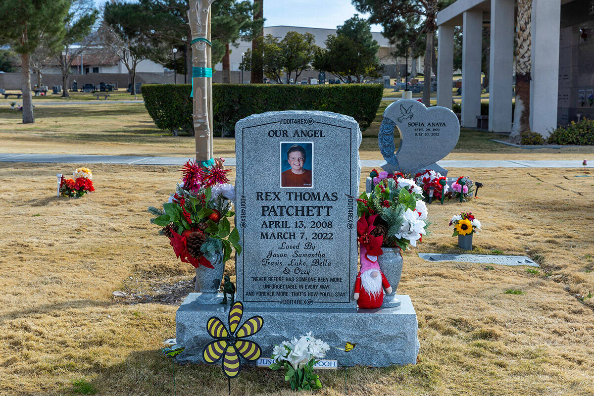 Headstone of Rex Patchett at Palm Boulder Highway Mortuary & Cemetery on Saturday, Feb. 4, 2023 ...