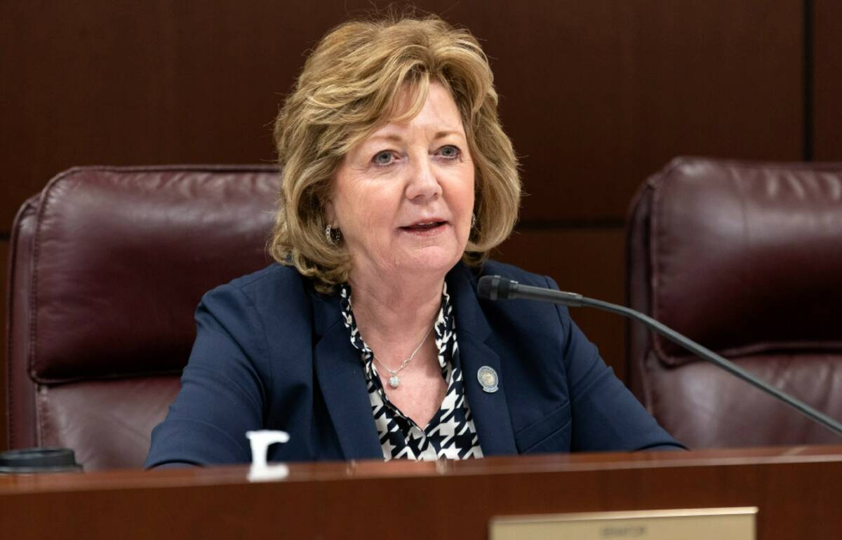 Sen. Marilyn Dondero Loop, D-Las Vegas, speaks during the 82nd Session of the Legislature in Fe ...