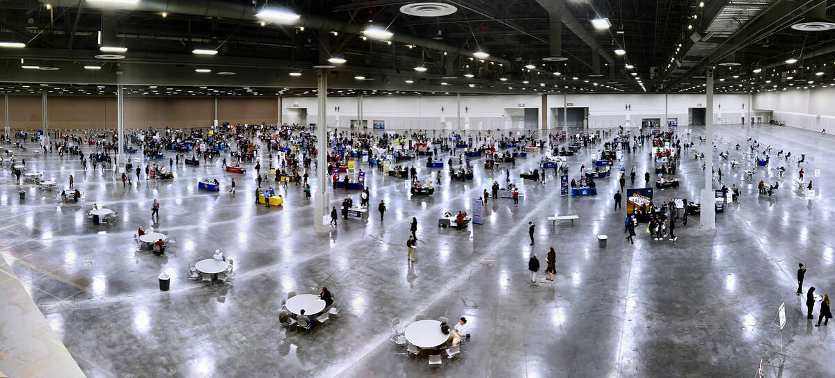 Thousands of job seekers are seen at the annual Spring Job Fair in the Las Vegas Convention Cen ...
