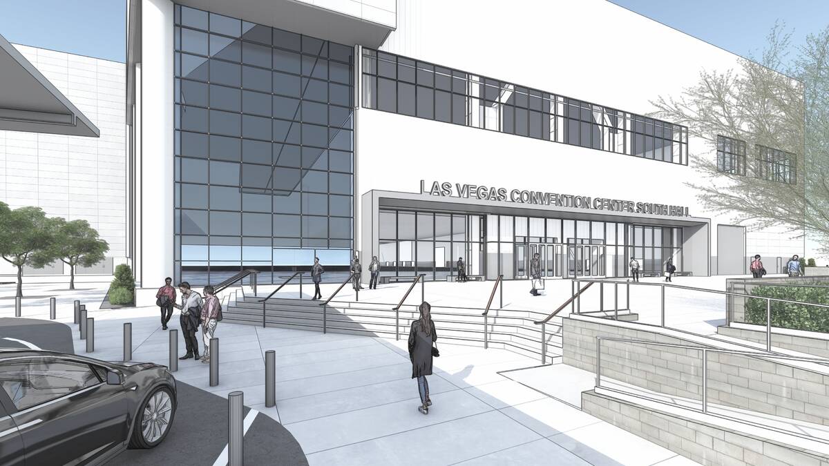 An artist's rendering shows what the east entrance to the South Hall will look like when a $600 ...