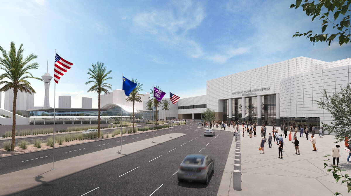 An artist's rendering shows what the west entrance to the South Hall will look like when a $600 ...