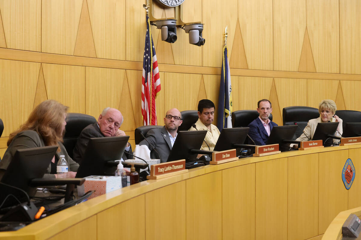 Members of the Regional Transportation Commission of Southern Nevada during a meeting in the Cl ...