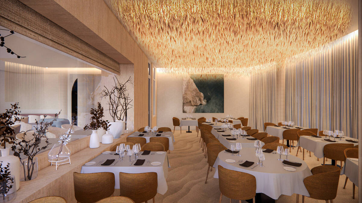 A rendering of a dining area at Ocean Prime, the $20 million steak and seafood restaurant takin ...
