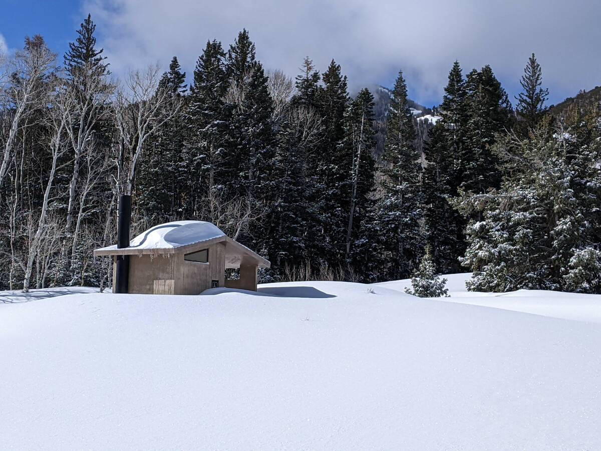 Snow conditions at Baker Creek Trailhead in Great Basin National Park on Saturday, April 1, 202 ...