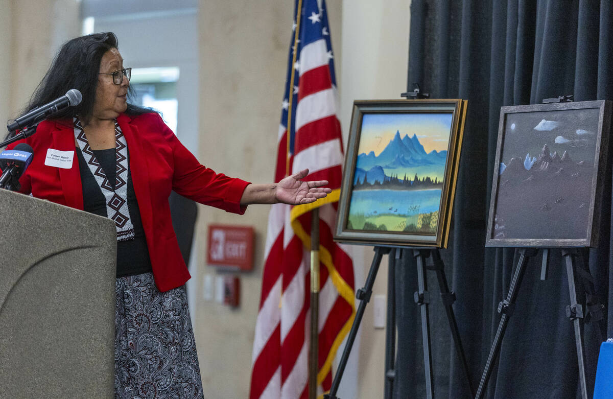 Colleen Garcia, a Fort Mojave Indian Tribal Council Secretary and elder, speaks about member ar ...