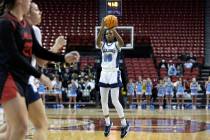 Centennial’s Kaniya Boyd (00) finds an opening to shoot against Coronado during the firs ...