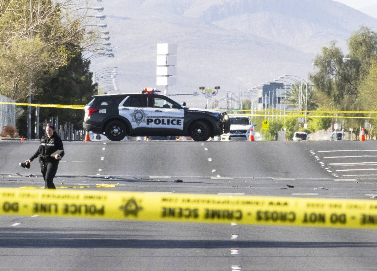 Las Vegas police is investigating a fatal crash involving a motorcycle and a truck near East Ca ...