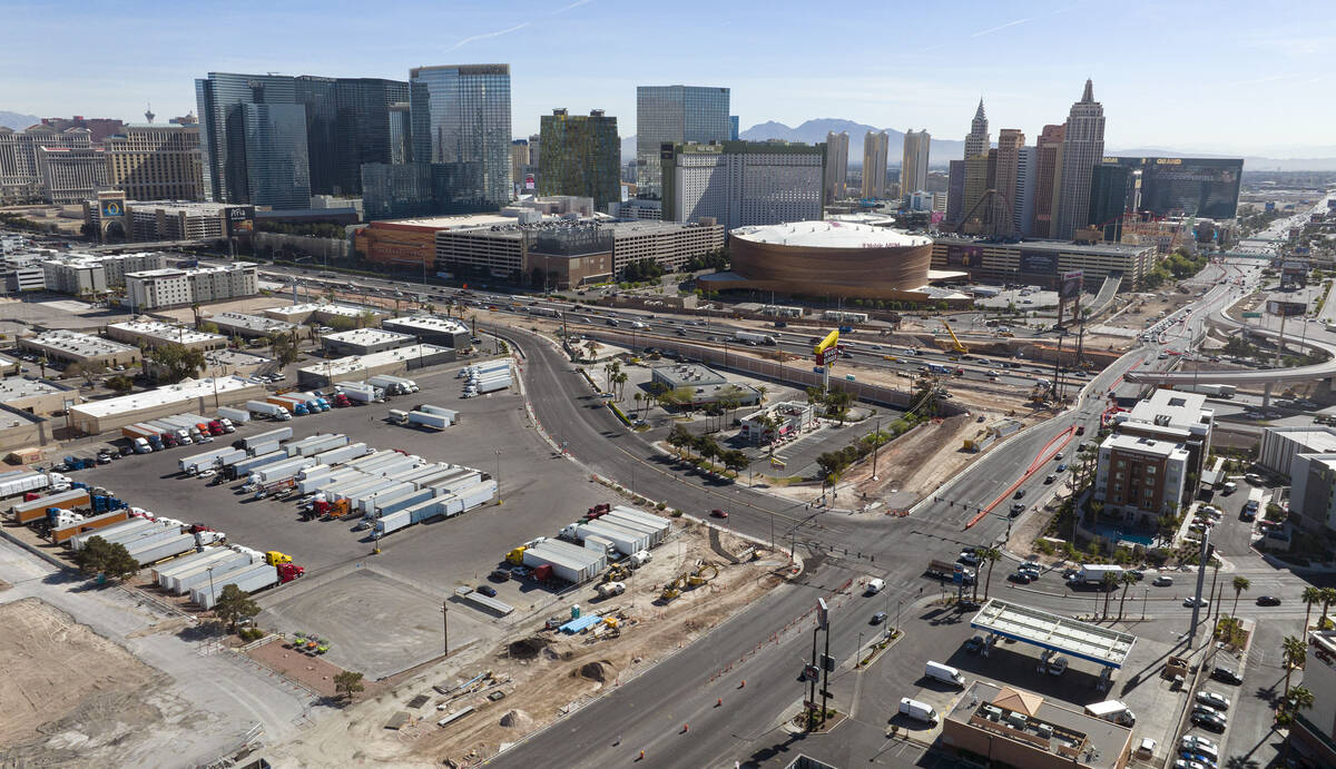 An aerial view of potential A's stadium site where the Oakland Athletics have signed a binding ...