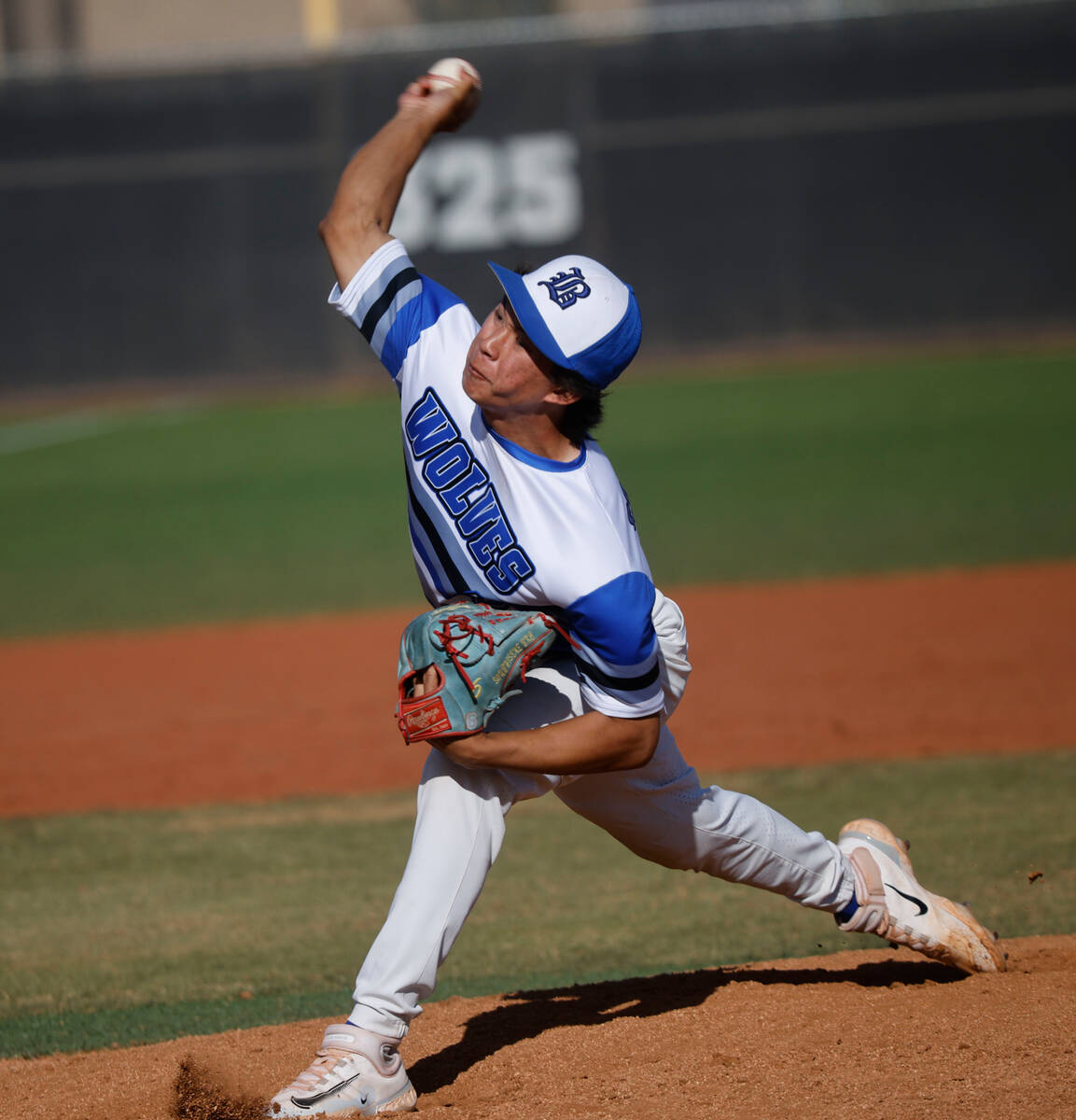 Basic's Tee Southisene (6) delivers during the fifth inning of a baseball game against Centenni ...