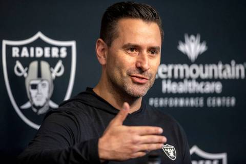 Raiders general manager Dave Ziegler addresses the media during at news conference prior to the ...