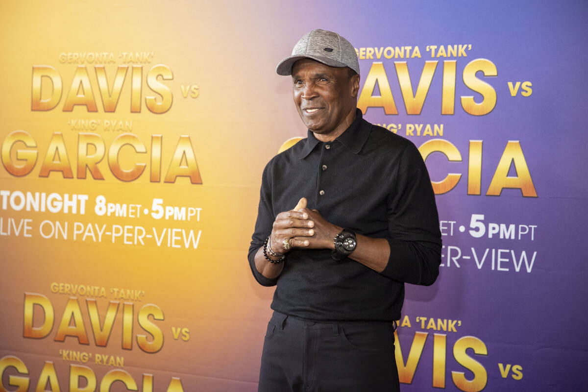 Former professional boxer “Sugar” Ray Leonard poses on the red carpet prior to th ...