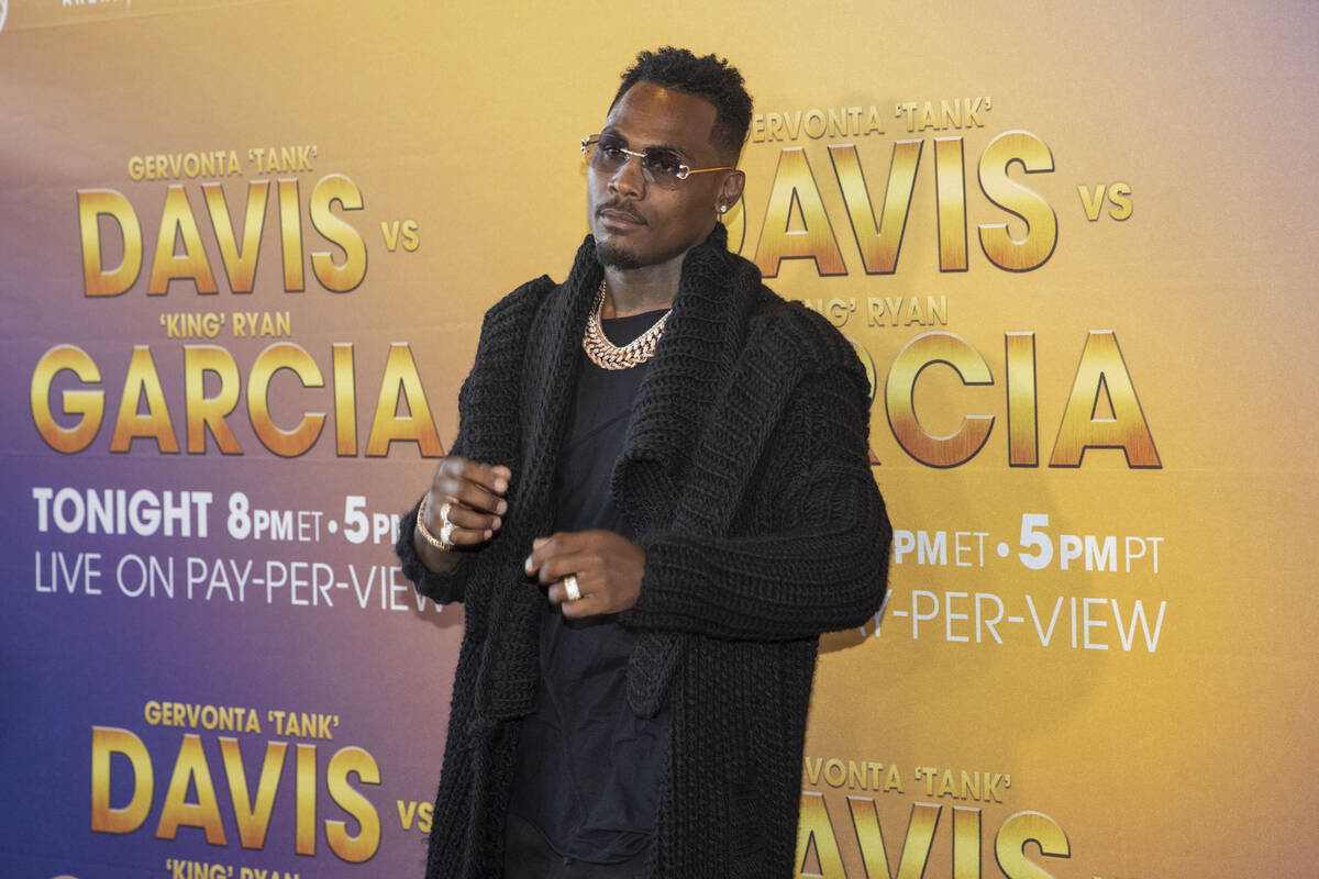 Professional boxer Jermell Charlo poses on the red carpet prior to the Ryan Garcia-Gervonta Dav ...