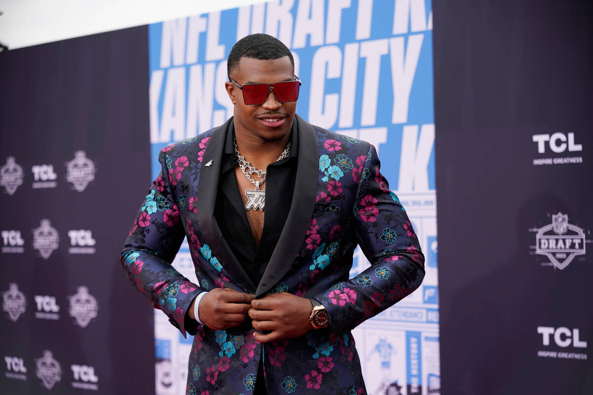 Texas Tech defensive lineman Tyree Wilson arrives on the red carpet before the first round of t ...