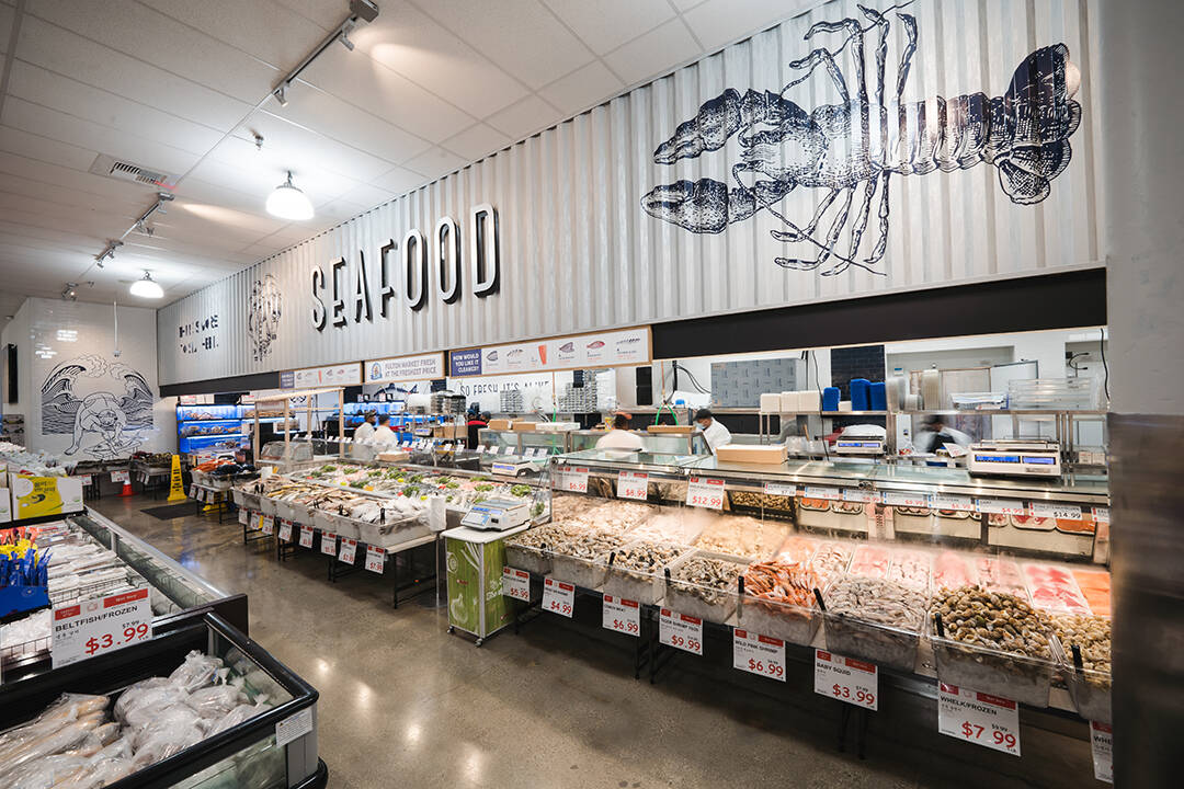 A look inside of a built out H Mart grocery store. (H Mart)