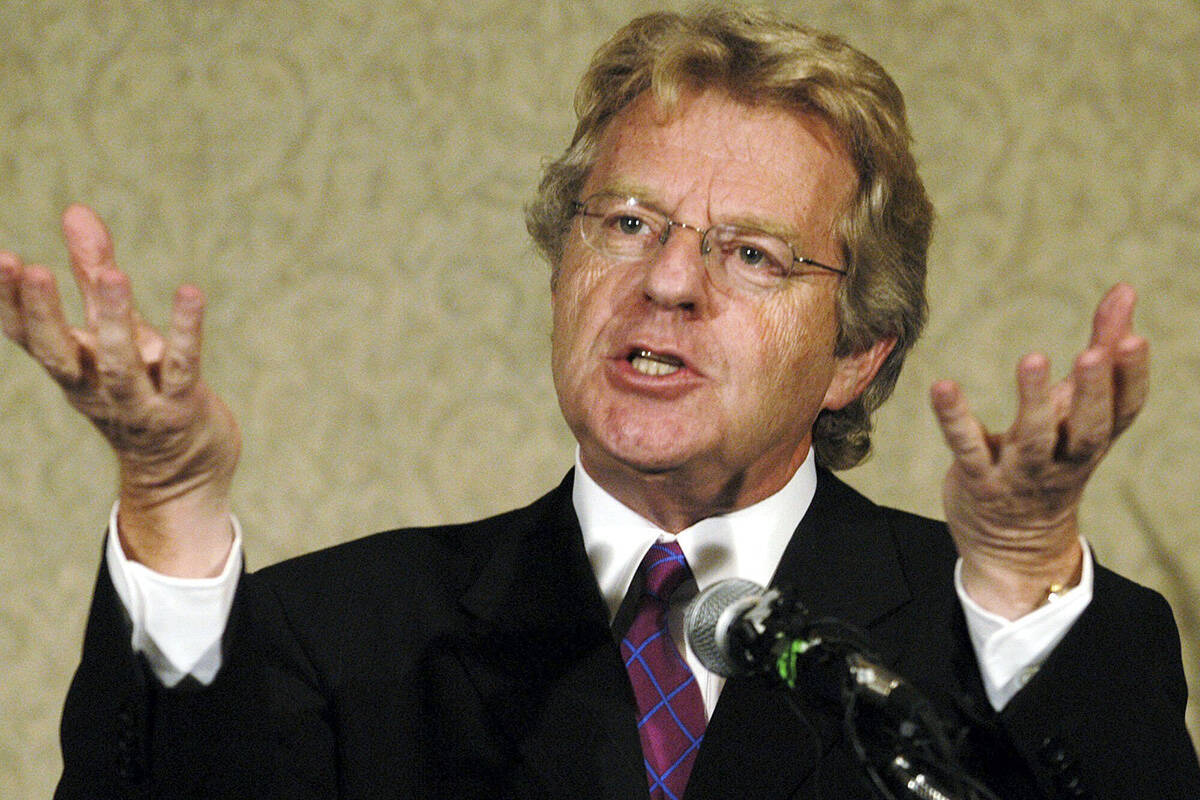 FILE - Talk show host Jerry Springer announces that he will not seek the Democratic nomination ...