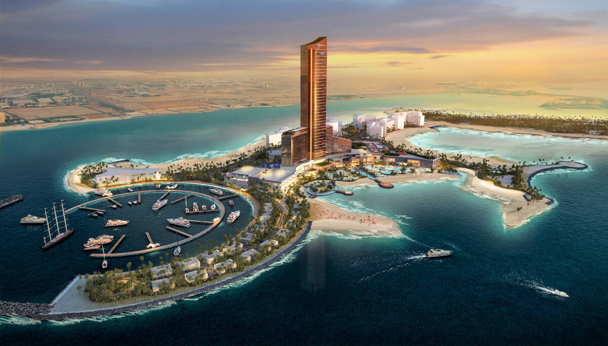In this rendering, a 1,000-foot tower is a part of Wynn Resorts Ltd.'s $3.9 billion Wynn Al Mar ...