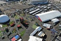 Aerial view of the Las Vegas Festival Grounds at the corner of Sahara and Las Vegas Boulevard i ...