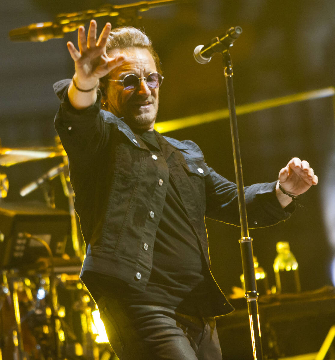 Bono of U2 performs at T-Mobile Arena in Las Vegas on Friday, May 11, 2018. Chase Stevens Las V ...