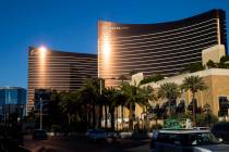 Wynn and Encore are seen along the Las Vegas Strip on Tuesday, Feb. 15, 2022, in Las Vegas. (Ch ...