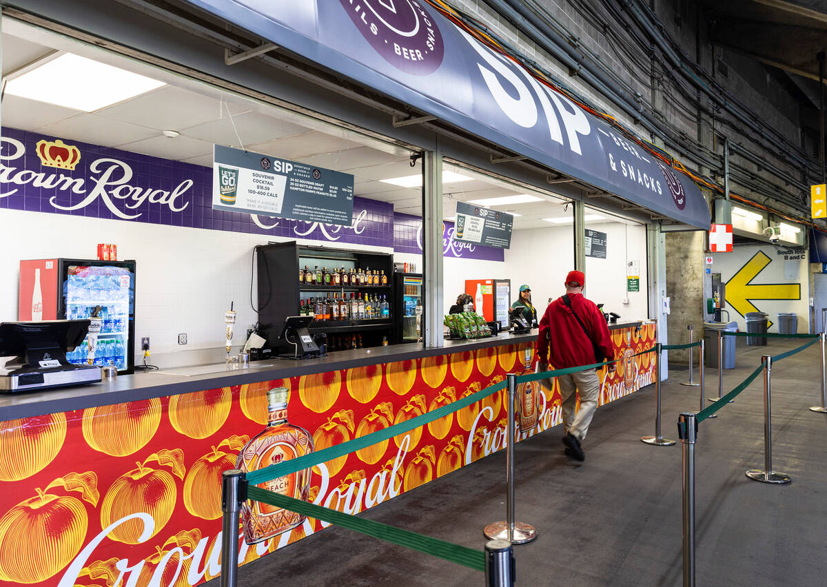 A fan approaches a concession stand during a baseball game between the Oakland A's and the Cinc ...