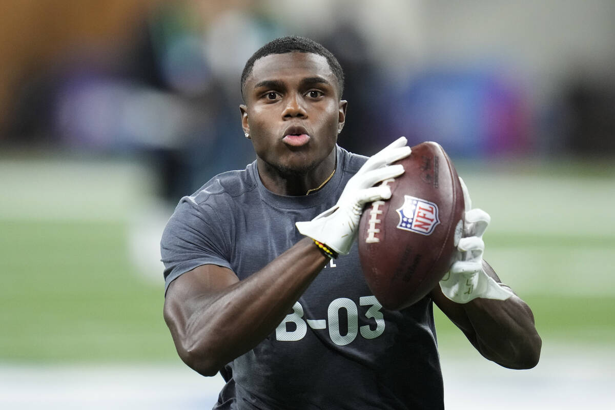 Maryland defensive back Ja'Korian Bennett runs a drill at the NFL football scouting combine in ...