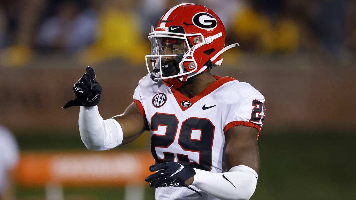 FILE -Georgia defensive back Christopher Smith gestures during an NCAA college football game on ...