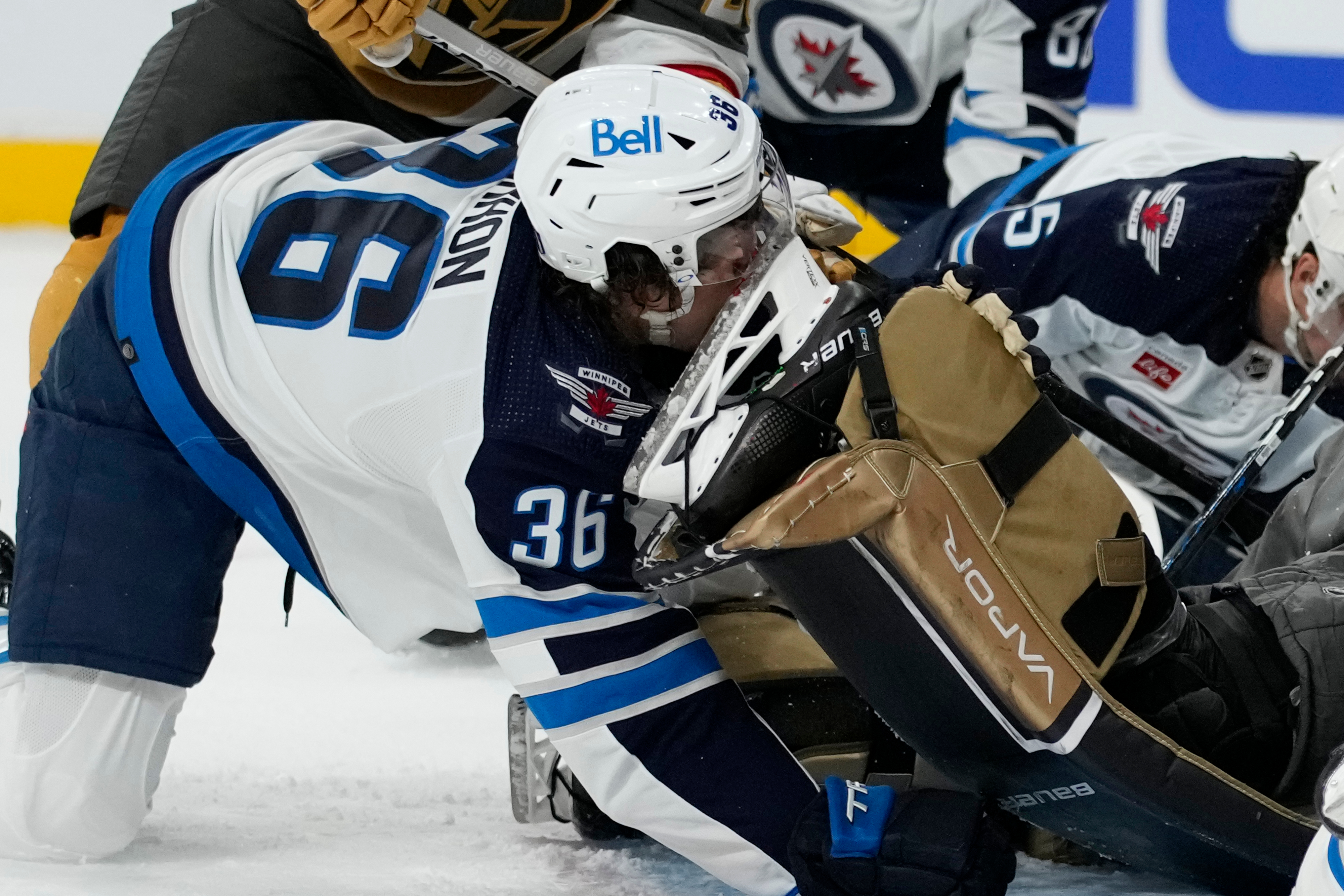 Winnipeg Jets Morgan Barron returns to game after getting 75 stitches Golden Knights Sports