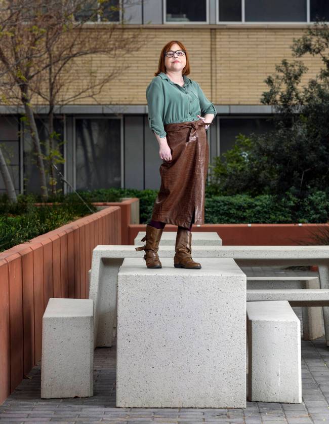 Jennifer Stiles, an advocate for those who have health and mobility issues, outside Greenspun H ...