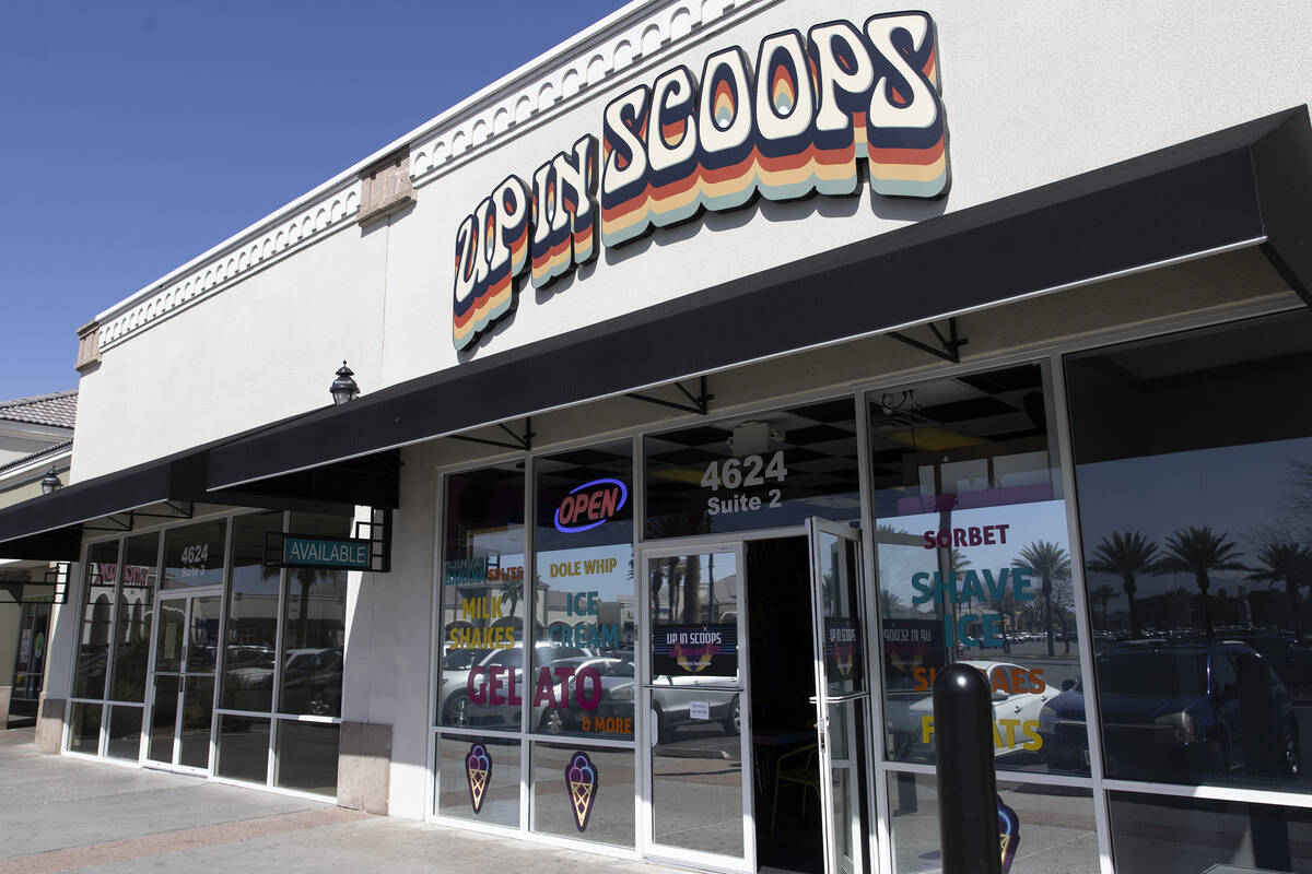 Up in Scoops on Saturday, April 15, 2023, in Las Vegas. The new ice cream shop is 1970s to 1990 ...