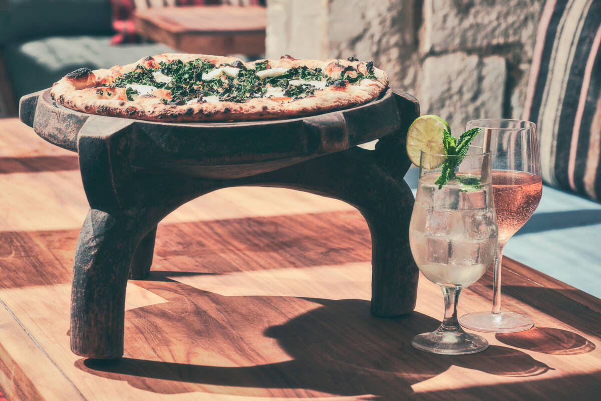 Pizzas are on the Mother's Day 2023 brunch menu at Kassi Beach House in Virgin Hotels Las Vegas ...