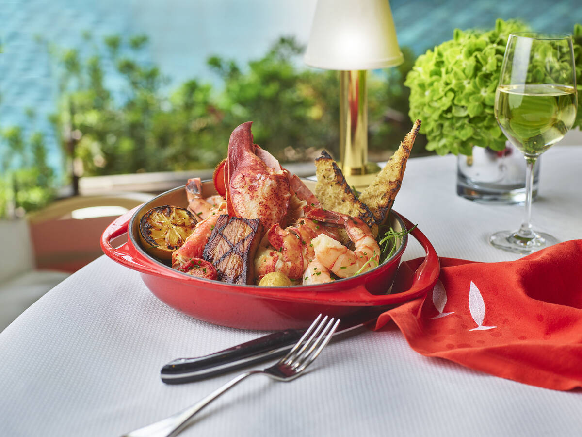 Maine lobster bake from Lakeside restaurant at The Wynn on the Las Vegas Strip. For Mother's Da ...