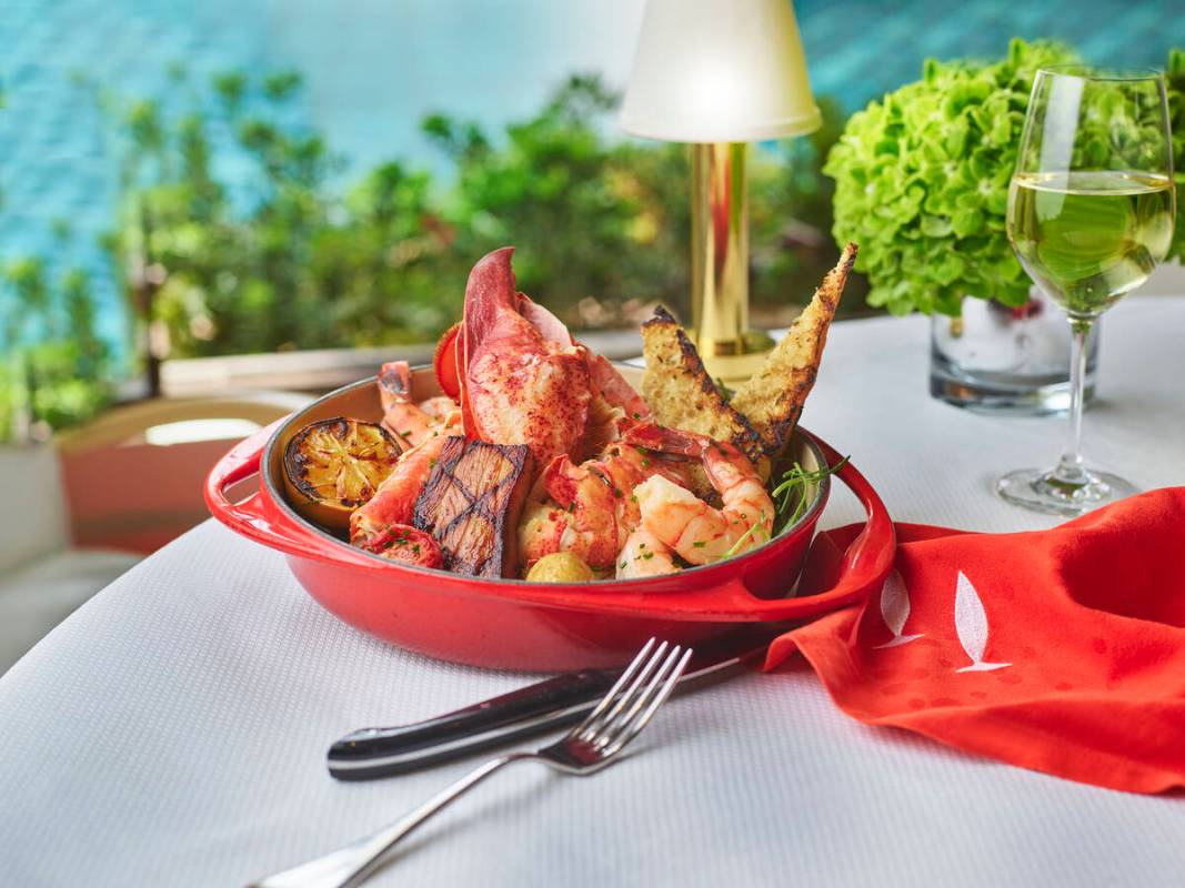 Maine lobster bake from Lakeside restaurant at The Wynn on the Las Vegas Strip. For Mother's Da ...