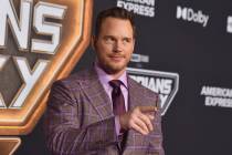 Chris Pratt arrives at the world premiere of "Guardians of the Galaxy Vol. 3" on Thur ...