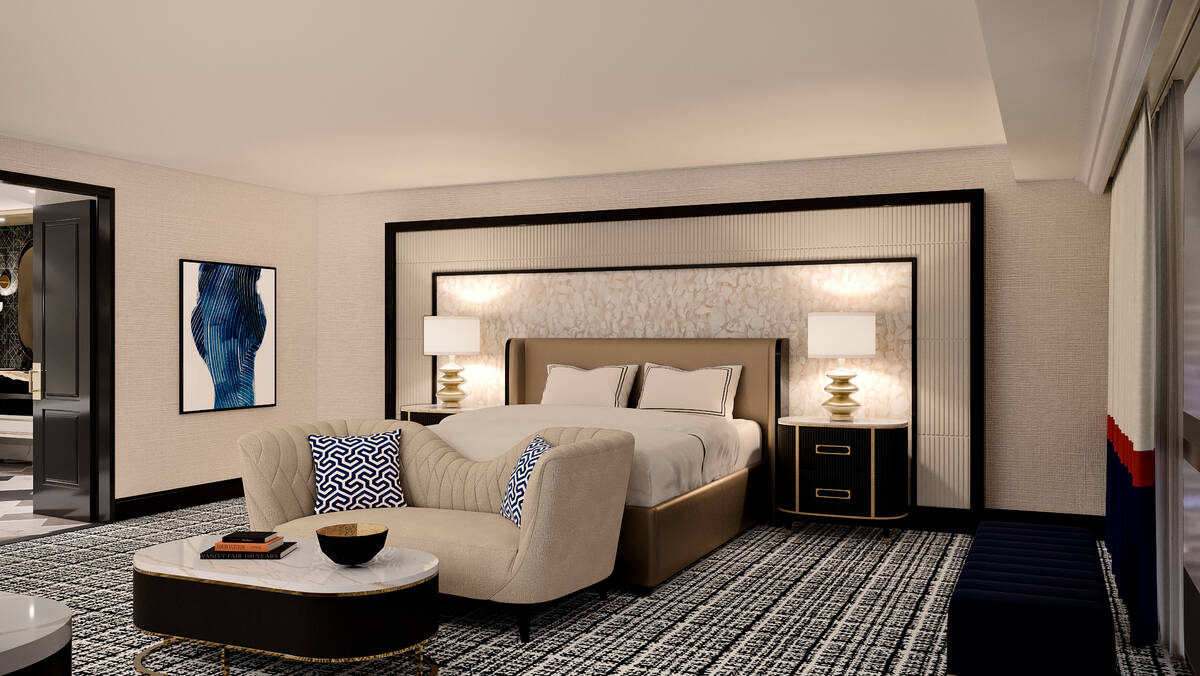 An interior rendering of the updated Versailles Tower suites at Paris Las Vegas. The resort wil ...