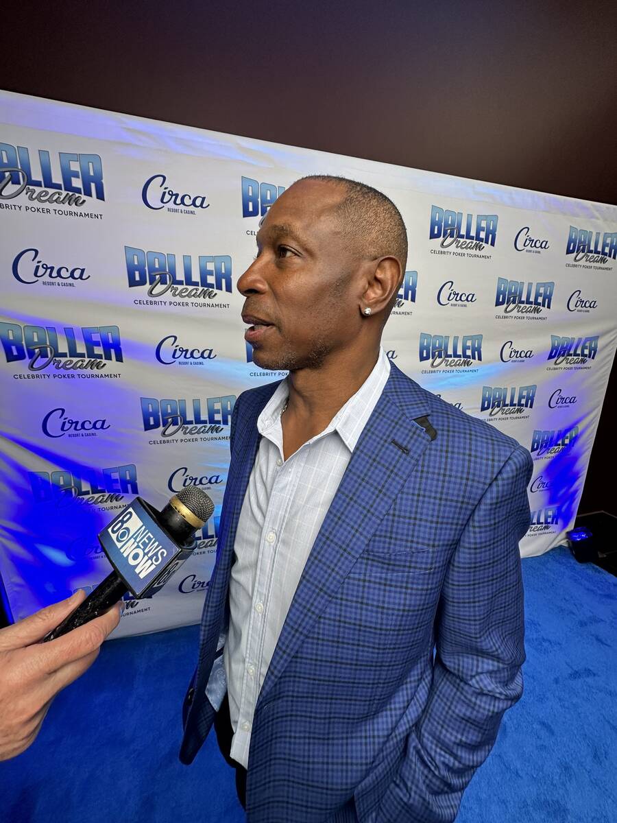 Ex-big league star Kenny Lofton is shown on the blue carpet at the Baller Dream Celebrity Poker ...