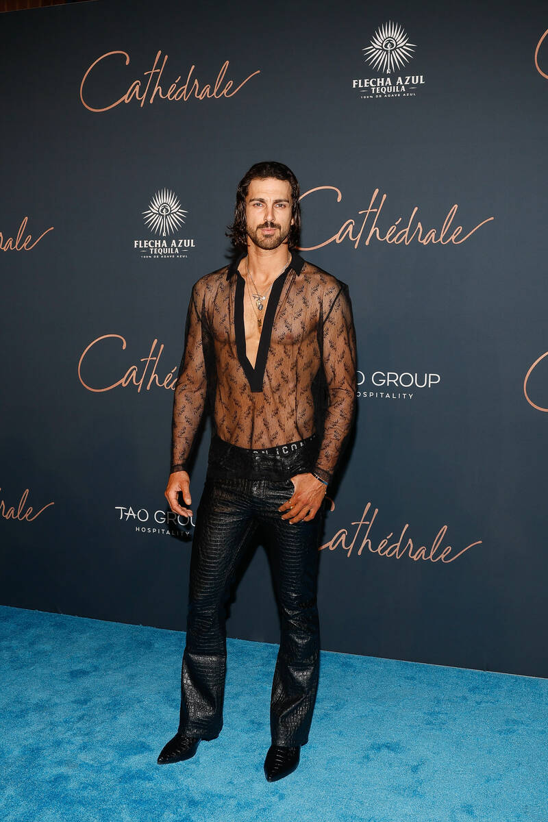 Model Clint Mauro is shown at the grand opening of Cathédrale Restaurant at ARIA Resort & Casi ...