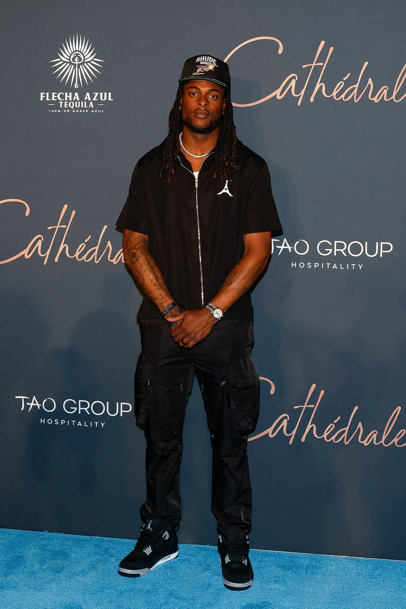 Raiders receiver Davante Adams is shown at the grand opening of Cathédrale Restaurant at ARIA ...