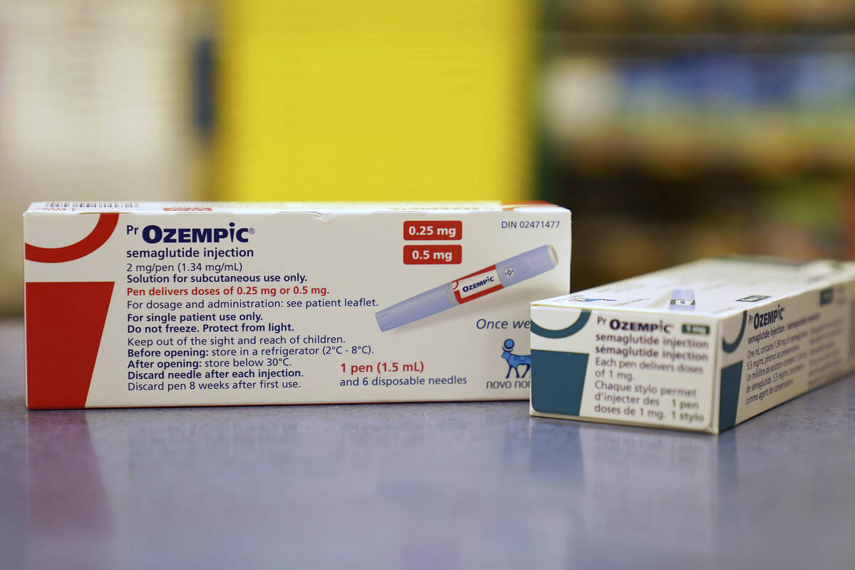 FILE - Diabetes drug Ozempic is shown at a pharmacy in Toronto on April 19, 2023. Drug shortage ...
