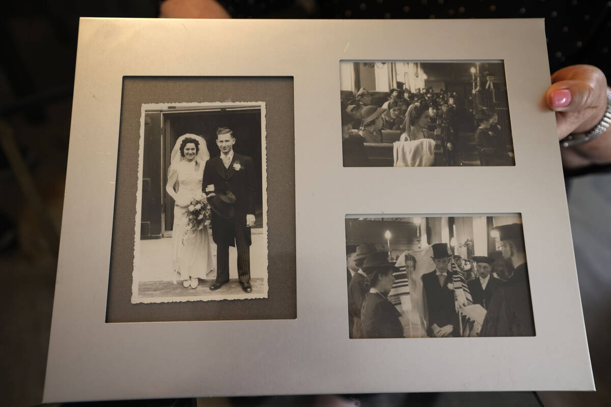 Ann-Marja Lander shows her parents Joseph Italiaander and Rebecca Italiaander-Pront's wedding p ...